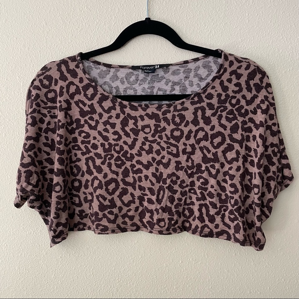 Forever 21 Cheetah Crop Top Small